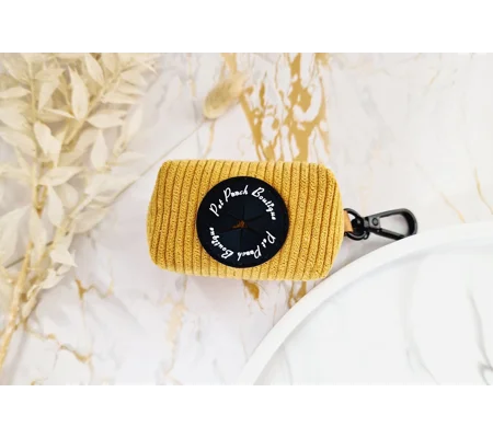 Mustard Yellow Cord Dog Poo Bag Holder