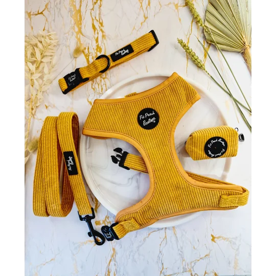 Mustard Yellow Cord Dog Harness
