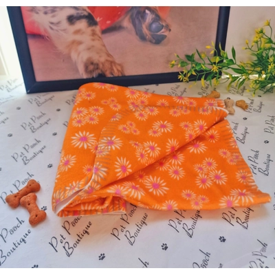 Orange Daisies Fleece Dog Blanket Orange Daisies Fleece Dog Blanket