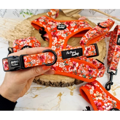 Sweet Marmalade Blossom Floral Dog Collar- Optional Flower.. Sweet Marmalade Blossom Floral Dog Collar- Optional Flower..