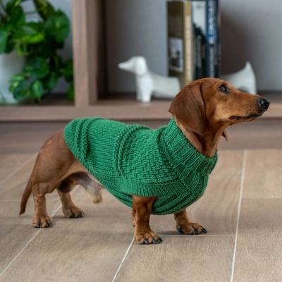 Oscar Green Block ALQO WOOL DOG JUMPER - ALQO WASI Oscar Green Block ALQO WOOL DOG JUMPER - ALQO WASI