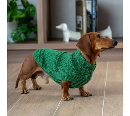 Oscar Green Block ALQO WOOL DOG JUMPER - ALQO WASI