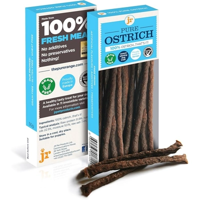 Pure Ostrich Sticks - JR Pet Products (50g pack)