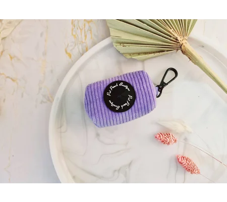 Pastel Purple Cord Dog Poo Bag Holder
