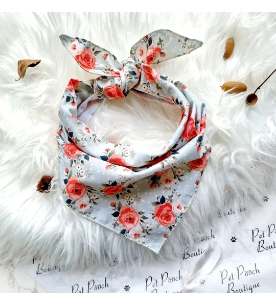 Peppermint Roses Dog Bandana