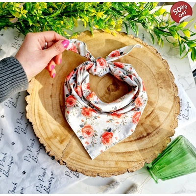 Peppermint Roses Dog Bandana