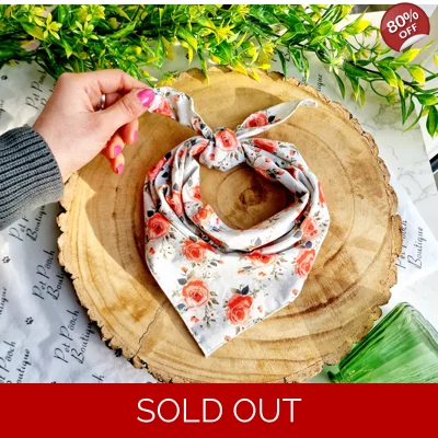 Peppermint Roses Dog Bandana