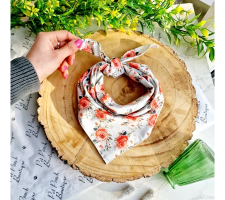 Peppermint Roses Dog Bandana