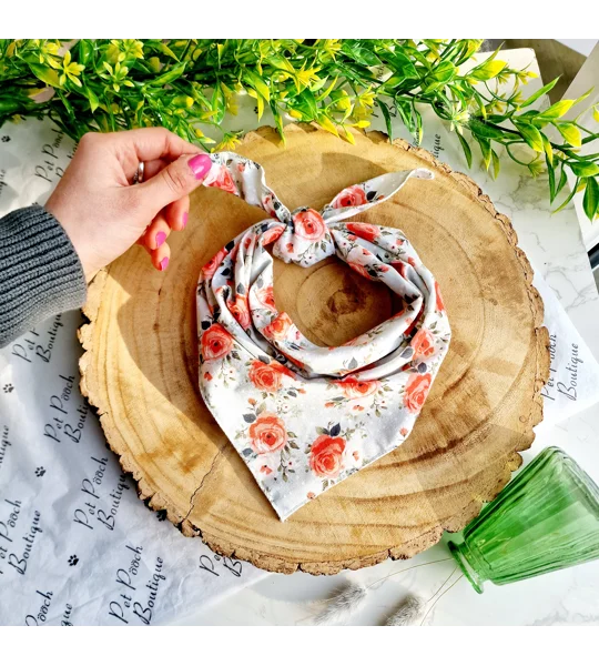 Peppermint Roses Dog Bandana