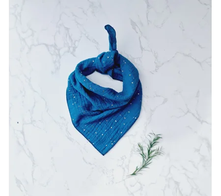Petrol Blue & Gold Dog Bandana