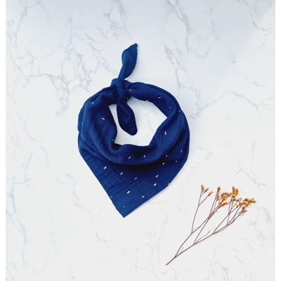 Navy Blue Poppy Dash Dog Bandana Navy Blue Poppy Dash Dog Bandana
