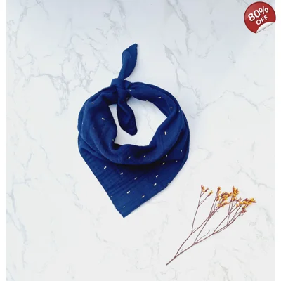 Navy Blue Poppy Dash Dog Bandana