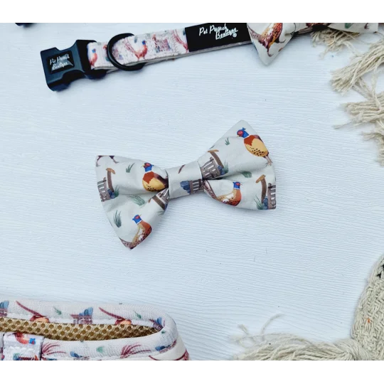 Country Pheasant Dog Bow Tie
