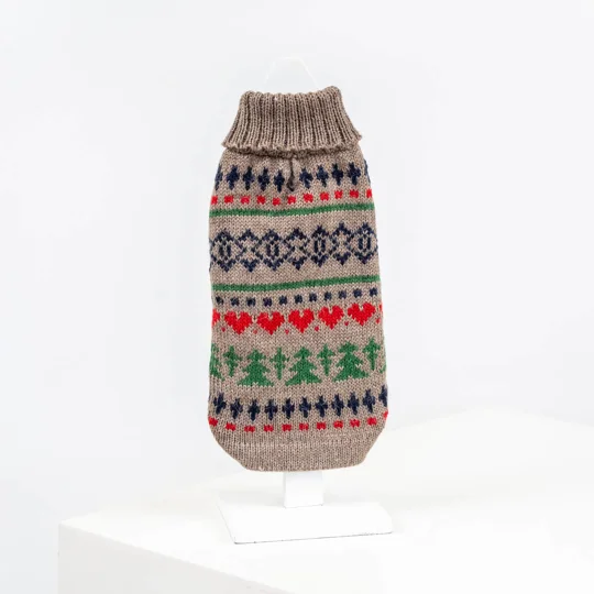 Pine Trees Alpaca Wool Dog Jumper - Alqo Wasi