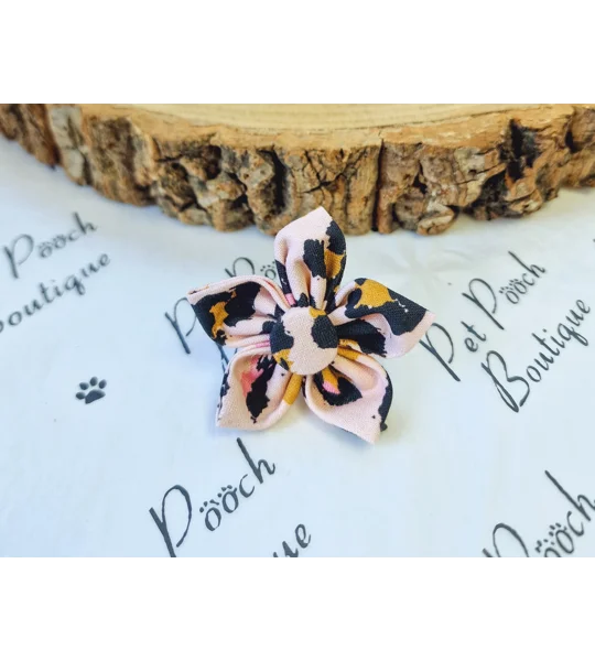 Pink Minx Leopard Flower Collar Attachment