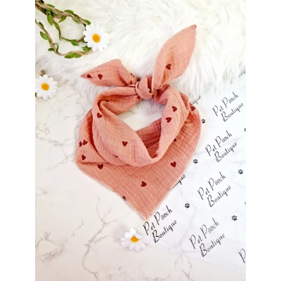 Pink Polka Hearts Dog Bandana Pink Polka Hearts Dog Bandana