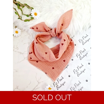 Pink Polka Hearts Dog Bandana