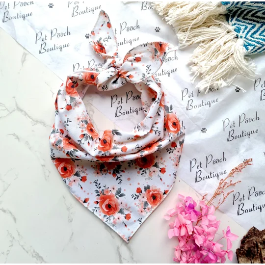 Poppy Red Roses Dog Bandana