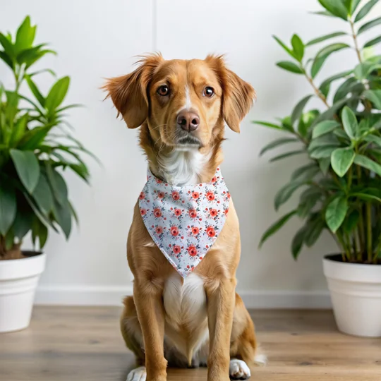 Poppy Red Roses Dog Bandana