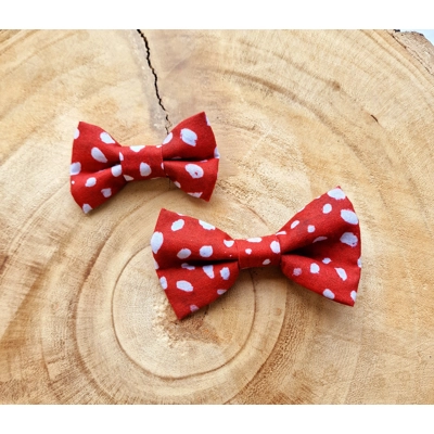 Poppy Toadstool Polkas Dog Bow Tie Poppy Toadstool Polkas Dog Bow Tie