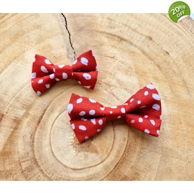 Poppy Toadstool Polkas Dog Bow Tie Poppy Toadstool Polkas Dog Bow Tie