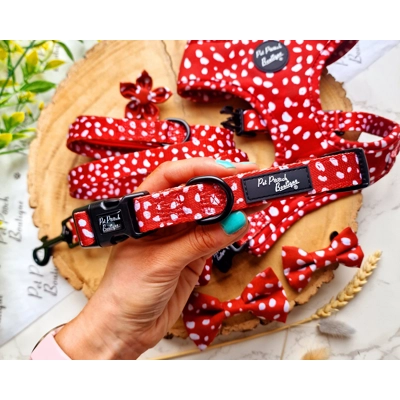 Poppy Toadstool Polkas Dog Collar - OPTIONAL Bow Tie/Flowe.. Poppy Toadstool Polkas Dog Collar - OPTIONAL Bow Tie/Flowe..