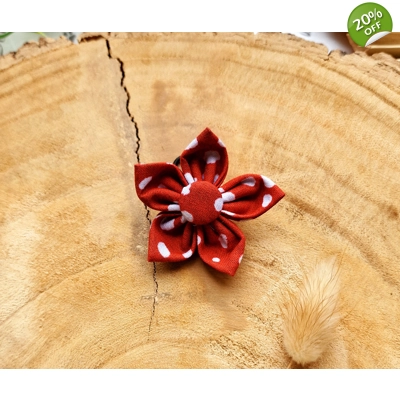 Poppy Toadstool Polkas Flower Collar Attachment