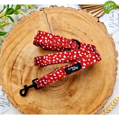 Poppy Toadstool Polkas Dog Lead - Reversible