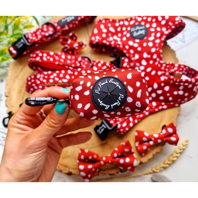 Poppy Toadstool Polkas Dog Poo Bag Holder Poppy Toadstool Polkas Dog Poo Bag Holder