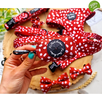Poppy Toadstool Polkas Dog Poo Bag Holder Poppy Toadstool Polkas Dog Poo Bag Holder