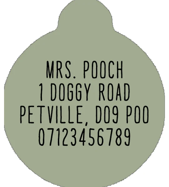 Pretty Little Pastel Green Daisies Custom ID Dog Tag - NEW STYLE