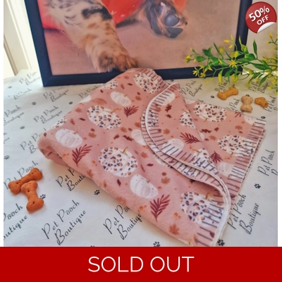 PUMPKIN LEOPARD LATTE Fleece Dog Blanket