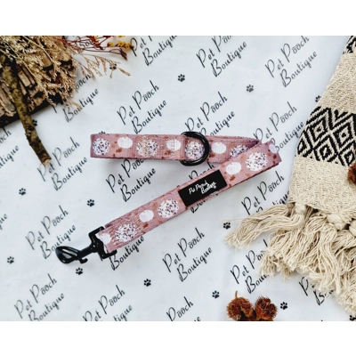 Pumpkin Leopard Latte Dog Lead - Reversible Pumpkin Leopard Latte Dog Lead - Reversible