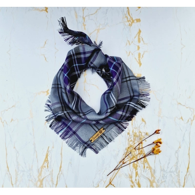 Frayed Buffalo Purple Plaid Bandana - Scamps Frayed Buffalo Purple Plaid Bandana - Scamps