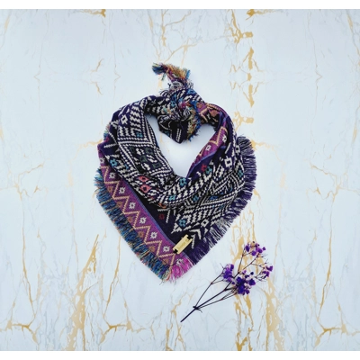 Frayed Purple Horn Bandana - Scamps Frayed Purple Horn Bandana - Scamps