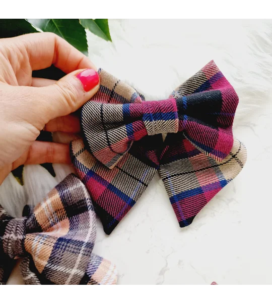 Rabbit Stalker Plaid SAILOR Dog Bow Tie