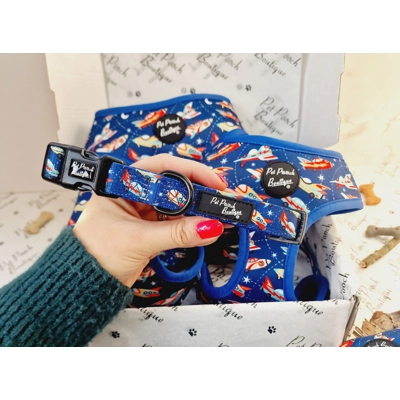 Racing Rocket Ships Dog Collar