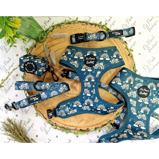 Rainbows In The Forest (Sea Green) Dog Harness
