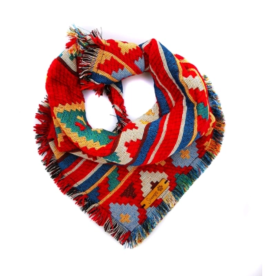Frayed Red Boho Cherokee Bandana - Scamps Frayed Red Boho Cherokee Bandana - Scamps