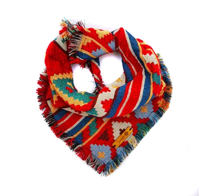 Frayed Red Boho Cherokee Bandana - Scamps