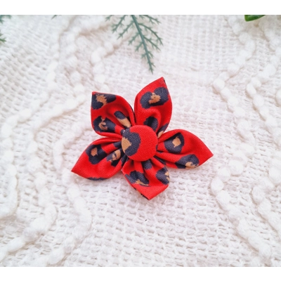 Red Leopard Flower Collar Attachment Red Leopard Flower Collar Attachment