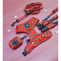 Red Leopard Print Dog Bow Tie