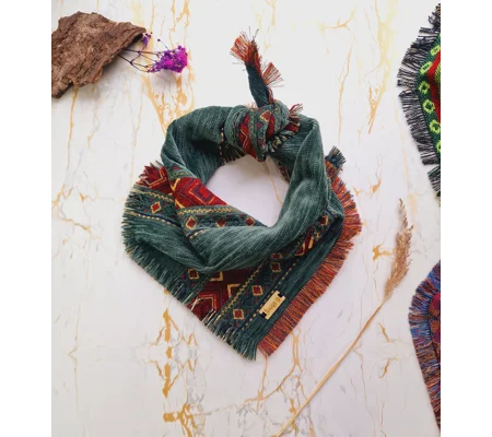 Frayed Red Turtle & Moss Bandana - Scamps