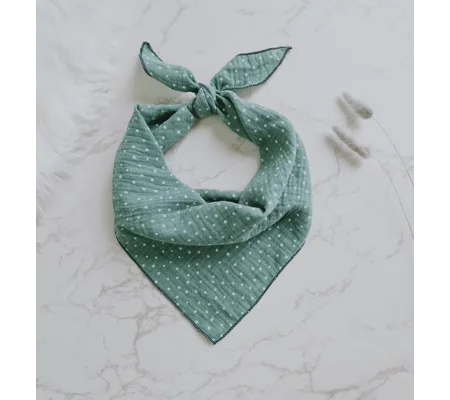Green Reed Dots Dog Bandana