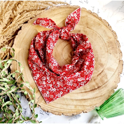 Rooster Red Floral Dog Bandana Rooster Red Floral Dog Bandana