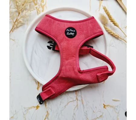 Rose Pink Cord Dog Harness
