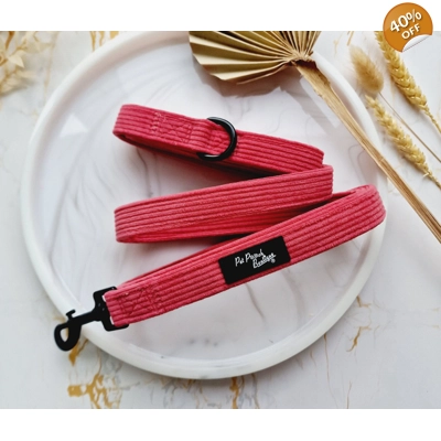 Rose Pink Cord Dog Lead - Reversible