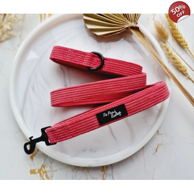 Rose Pink Cord Dog Lead - Reversible