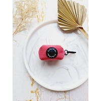 Rose Pink Cord Dog Poo Bag Holder