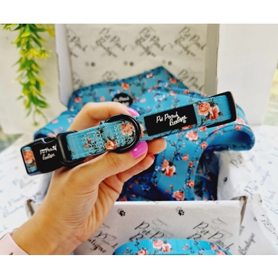 Rosie Rose Cornflower Blue Floral Dog Collar Rosie Rose Cornflower Blue Floral Dog Collar